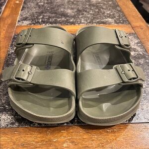 Birkenstock Khaki Slide Sandals